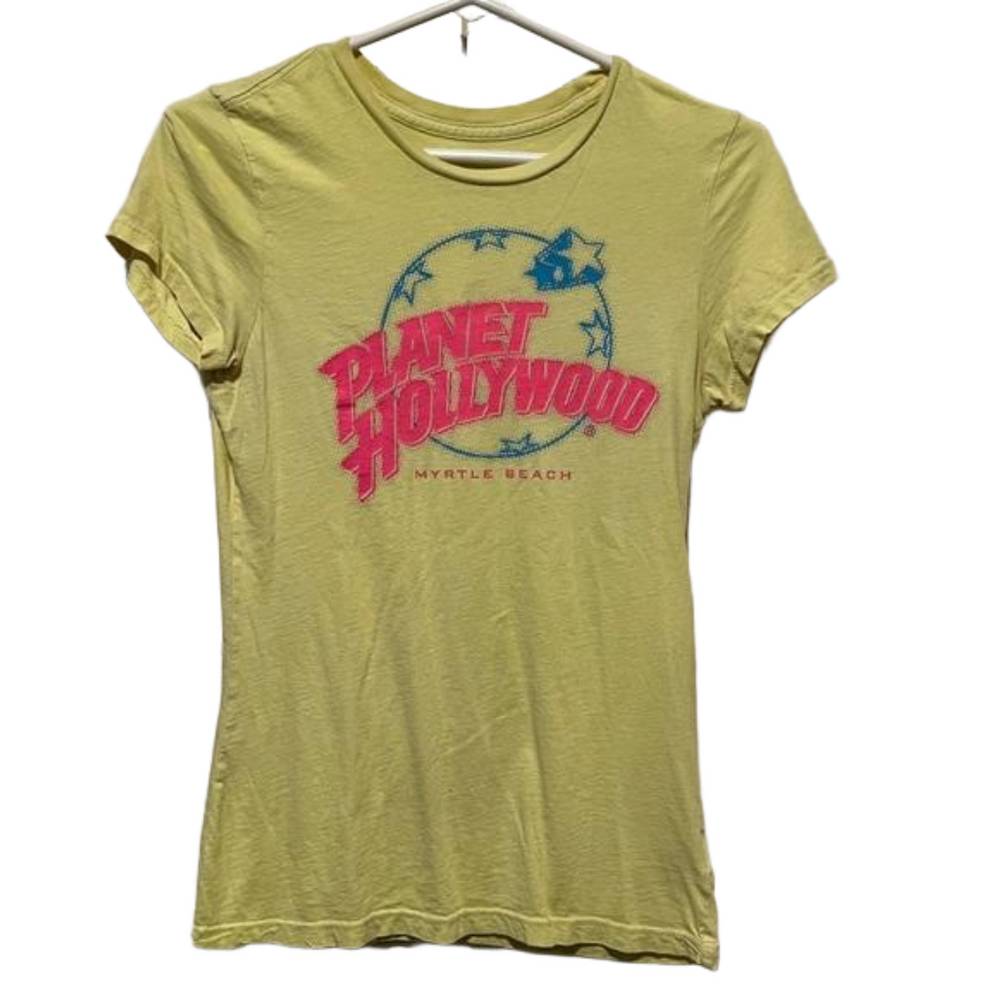 PLANET HOLLYWOOD Yellow t-shirt size medium